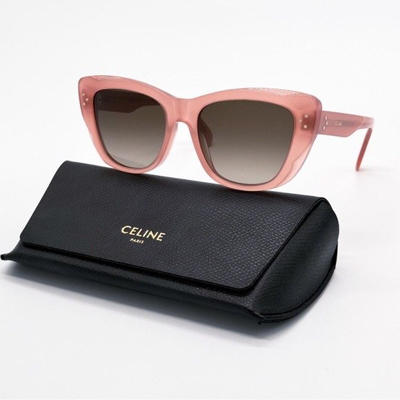 NEW CELINE CL40199I 74K SUNGLASSES BUTTERFLY PINK GREY WOMEN CELINE EYEWEAR - Picture 2 of 9